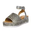 Sandalen Platform Wiggen Dames 2024 Trend Schoenen Zomer Vrouw Elegante Hakken Mode Feestjurk Stijlvolle Meisjes Zwarte Strass