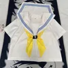 Basic JK Blau Drei-Linien Weiße Matrosenanzüge Japanische Schuluniformen für Mädchen Sets Faltenrock Fuku Anime Cos Kostüme Frauen K3JV #