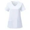 beauty Centre Workwear Spa Uniform Clothing Women Solid Summer Beauty Uniforms Waitr Tops Beautician Nurse Scrub Tops A50 L5zJ#