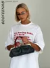Damen T-Shirt BOOFNAA Slogan Gedruckt Grafik Ts Kurze Slve Tops Strtwear Übergroße Weiße T-shirt Frauen Sommer Kleidung 2024 C87-CB26 T240330