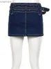 Jupes Skorts IAMSURE décontracté Streetwear basique jupe en jean avec ceintures Vintage Sexy mince taille moyenne Mini jupes femmes 2023 mode d'été 240330
