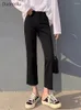 Jeans pour femmes Duomofu noir été classique droit lâche femme basique taille haute mince mode simple couleur unie décontracté femmes