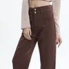 Women's Jeans High Quality Coffee Women Denim Straight Loose Fashion Dropship Wide Leg Long Pants Design Sexy Trousers