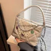 Borse a tracolla Borsa a tracolla trapuntata trapuntata scozzese in pelle PU di marca da donna di lusso Borsa a tracolla piccola quadrata in metallo con catena casual H240330