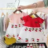 Baby Girls Summer Sukienka z krótkim rękawem Patchwork Hafloidery Fashion za 03 lata 240325