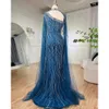 Serena Hill Sirena nera Elegante maniche a mantella In rilievo Abiti da sera di lusso Dres per le donne Arabe Party 2024 LA72112 22ug #