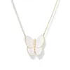 Designer Brand Van High Version Big Butterfly Necklace Womens 18k Rose Gold Lock Bone Chain White Fritillaria Grey Glod