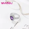 Cluster Rings Romantic Love Gifts 925 Sterling Silver Exquisite 3A Clear CZ Stones Finger For Wife Women Daily Party Jewelry