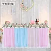 Bord kjol hobbylan 3 lager veckade tyll för baby show födelsedagsfest bröllop dekoration rektangulär bordduk