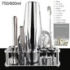 12 pezzi NeroOro rosaArgento 800750600ml Boston Shaker Kit barista Set shaker per cocktail Strumenti bar Supporto Ricetta cocktail 240319