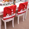 Cadeira cobre ano 2024 Noel Papai Noel Mesa de jantar de Natal Red Hat Back Decorações de Natal para casa