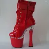 Dance Shoes LAIJIANJINXIA 18CM/7inches PU Upper Sexy Exotic High Heel Platform Party Women Boots Pole C077