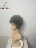 Peruki Foruiya Hair Pixie Pixie Pixie Peruki Short Afro Curly pełne z grzywką proste mieszane brazylijskie syntetyczne perukę dla czarnych kobiet