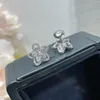 Stud Earrings Classic 925 Sterling Silver Diamond Pentagram Petal For Women's Fashionable And Elegant Banquet Jewelry