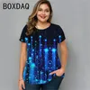 fi Big Size Ladies T-shirt 3DGradient Printing Casual Harajuku Tops Plus Size 4XL Women Loose Tee Summer Short Sleeve Tops u7uh#