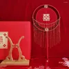 Objets décoratifs Figurines Éventail à main de mariée de style chinois Hanfu Xiuhe Vêtements ronds Cheongsam Accessoires de photographie Fête de danse Drop Del Ototo