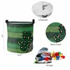 Laundry Bags St. Patrick'S Day Four Leaf Clover Leopard Plaid Foldable Basket Kid Toy Storage Waterproof Dirty Clothing Organizer