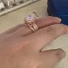 Pierścienie Przylot Vintage Fine Jewelry 925 Sterling Sierrose Gold poduszka Kształt White Topaz CZ Diamond 3PCS RING2687405 DOSTAWA DOSTAWKA RIN DH7NQ