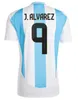 Argentyna piłkarska koszulka 2024 Copa America Cup Camisetas Kids 2025 Drużyna narodowa 24/25 Home Away Football Shirt Wersja Di Maria Lautaro