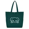 Shopping Bags Cute Dog Face Letters Funny Printed One-shoulder Bag Large Capacity Ladies Tote Canvas Women Pet Style