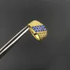 Designer van Diamond Blue Pearl V Gold Three Rows Ring 18K Rose Womens Style Ny mångsidig