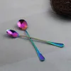 Spoons 1/3PCS Colorful Long Handled Teaspoons Juice Coffee Stirring Cutlery Stainless Steel Spoon Ice Cream Dessert Kitchen