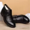 Boots 2023 New Genuine Leather Winter Boots Men Winter Shoes Cowhide Leather Warm Shoes Plush Black Chelsea Boots Man Ankle Booties