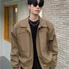 Men's Jackets Fashionable And High-end Niche Short Jacket Men Spring Autumn Loose Casual Metal Zipper Design Shoulder Pad Long-sleeved