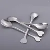 Kaffescoops 12 PCS Hjärtformad sked rostfritt stål omrörande efterrätt Scoop Restaurant Metal Tea Spoons