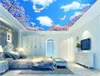Tapety WDBH niestandardowe sufit 3D Tapeta Tapeta Blue Sky Cloud Cherry Trees Dekoracja Malowanie ściany do salonu