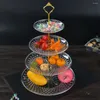 Декоративные фигурки Креативное блюдо Прозрачная тарелка с фруктами KTV Пластиковый многослойный торт Двойной