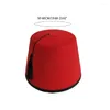 Articoli per feste Tarboosh Fez Cappello per uomo Universale rosso marocchino ottomano rotondo traspirante nappe turche gioco di ruolo copricapo