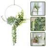 장식용 꽃 인공 녹색 식물 즙이 많은 대나무 반지 홈룸 쇼핑몰 벽 장식 매달린 화환