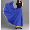 720 Degree Large Swing High Waisted Dance Skirt Lace Edge Retro Ethnic Xinjiang Dancewear Flamenco Stage Performance Skirts V4Yd#