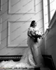 Luxury 3D FRS LACE ASO EBI Wedding Dr Charming Pärled Mesh Meramid Formal Party Gowns Plus Size Size LG Bridal Dres U7L9#