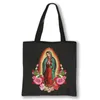 our Lady of Guadalupe Virgin Mary Print Handbag Women Catholic Churches Canvas Shop Bags Casual High-capacity Tote Bag Gift b7Mc#