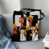 Carto Le Petit Prince Fox Women Canvas Shopper Bag med handtag rolig Eco Foldbar återanvändbar tygväska Boknyckel Butikväska R1BG#