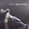 Marteau en verre le moins cher Bong Pipe à eau 6 bras Perc Percolateur en verre 4 en 1 Bubbler Pipe à eau Poignée cigarette Pipes à fumer Ash Catcher Bong avec tuyau de brûleur à mazout de 14 mm