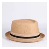 Yaz kadın erkekler rafya güneş şapka Beyefendi mektubu baba boater fedora şapkaları baba düz domuz turtası püskül plaj şapkası panama şapkası 240325