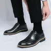 Chaussures habillées Vintage homme formel en cuir marron pour hommes à lacets Oxfords mâle fête de mariage bureau affaires chaussures décontractées A66