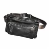 real Original Leather Male Crossbody Sling Bag Design Coffee Travel 8" Tablet Case Pouch Travel Fanny Waist Belt Bag Men 9801 u65G#