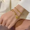 De nieuwe Double-Layer Love Pendant-armband is geschikt voor metalen armbanden voor vrouwen en veelzijdige dagelijkse accessoires AB43