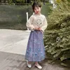 Chinesisches Mädchen-Pferderock-Set, Frühling, neue große Kinder, Frühling und Herbst, chinesischer Hanfu-Tang-Anzug im nationalen Stil, zweiteiliges Set