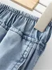Plus Size Womens Jeans Elastic Waist High Waist Stretch Spring Summer Stretch Denim Jeans Thin Casual Jeans For Busty Lady Wear 240315