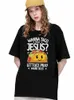 Plus Size Jesus Wanna Letter Printing Damen T-Shirt, Sommer Lose Cott Kleidung Salat- und Maiskuchendrucke, Persalized y5YY #