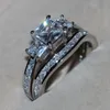 Bandringar Victoria Wieck Luxury Jewelry 10kt White Gold Filled Topaz Simated Diamond Princess Bridal For Women DFF09986256139 Drop de DH2ze