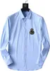 Tasarımcı Düğmesi Up Gömlek Erkek Elbise Gömlek Moda Sıradan Baskı Erkekler Gömlek Uzun Kollu Saf Pamuk İnce Kemez Homme Üst düzey Erkek Elbise Gömlek DDD2