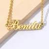 Custom Name Necklaces For Women Men Stainless Steel Customized Necklace Pendant Male Female Personalized Neck Chain Jewelry Gift 240321