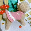 Hondenkleding Leuke winter huisdier riemrok Kersenverdikte corduroy Kattenjurken voor kleine kleding Puppy Poedel Teddykleding