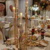 Bougeoirs Non seulement peut utiliser LED Candleacrylic Gold Handmade Centerpiece Candelabra Transparent Crystal Chandelier Drop Deli Dhpdn